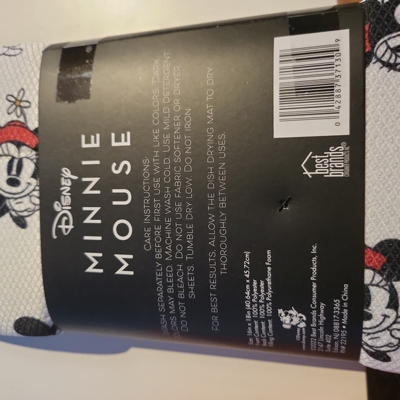 𝅺DISNEY Minnie Mouse Hot Pads and Dish Drying Mat Set 2pcs each Red - Picture 5 of 5